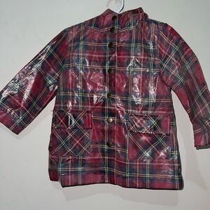 - Unisex Baby Plaid Raincoat
